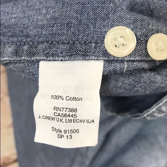 J. Crew Denim Shirt XS Chambray Blouse Blue Jean - Picture 5 of 8